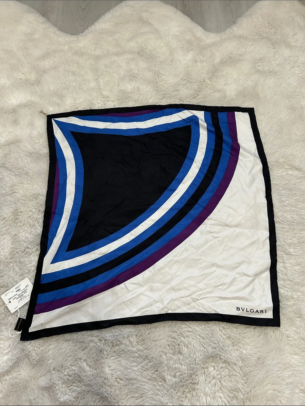 Bvlgari Silk Scarf Geometric Print